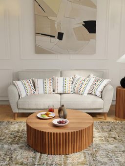 Urban Space - Cotton Cushion Covers (16 X 16 Inches), (Set Of 5) - Ikkat Orange