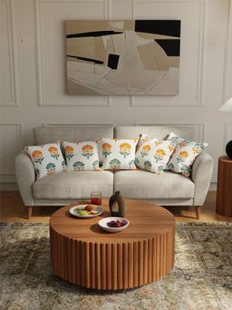Urban Space - Cotton Cushion Covers (16 X 16 Inches), (Set Of 5) - Owl Orchids - Mango