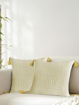 Urban Space - Cotton Cushion Covers (Set Of 2)- Waffle Off White