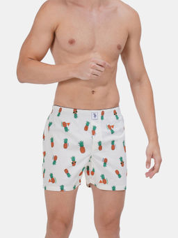 U.S. POLO ASSN. - Men White Iyac Relaxed Fit Printed Cotton Boxers