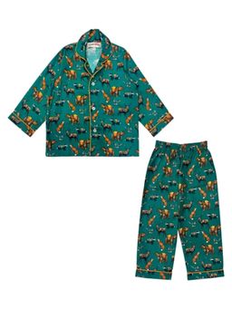 MIRACLE HAPPEN - Miracles Happen Boys Green Printed Pyjama Set