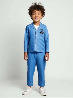 MIRACLE HAPPEN - Miracles Happen Boys Blue Printed Pyjama Set