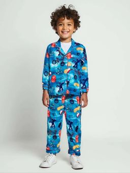 MIRACLE HAPPEN - Miracles Happen Boys Blue Cartoon Printed Pyjama Set