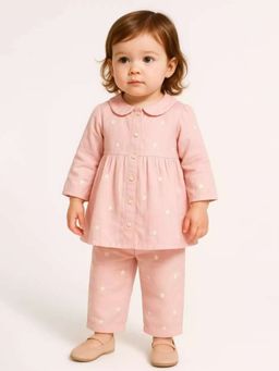 MIRACLE HAPPEN - Miracles Happen Girls Peach Star Glow In The Dark Print Pyjama Set