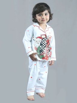 MIRACLE HAPPEN - Miracles Happen Girls White Christmas Graphic Printed Pyjama Set