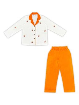 MIRACLE HAPPEN - Miracles Happen White and Orange Graphic Printed Pyjama Set