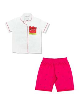 MIRACLE HAPPEN - Miracles Happen Girls White and Pink Printed Shorts Set