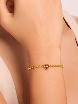 ELRA - 18K Gold Plated Heart Glow Bracelet Stainless Steel Waterproof & Anti-Tarnish
