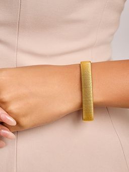 ELRA - 18K Gold Plated Crest Cuff Bracelet Stainless Steel Waterproof & Anti-Tarnish