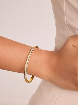 ELRA - 18K Gold Plated Shine Bangle Bracelet Stainless Steel Waterproof & Anti-Tarnish