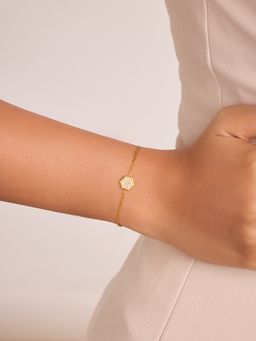 ELRA - 18K Gold Plated Golden Hive Bracelet Stainless Steel Waterproof & Anti-Tarnish