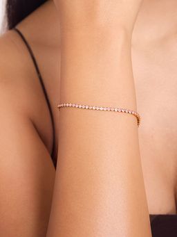 ELRA - 18K Gold Plated Spark Tennis Bracelet Stainless Steel Waterproof & Anti-Tarnish