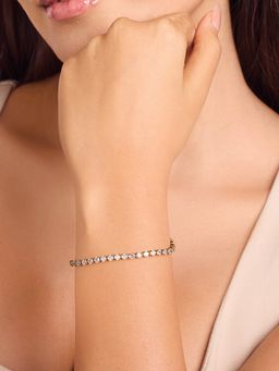 ELRA - 18K Gold Plated Spark Tennis Bracelet Stainless Steel Waterproof & Anti-Tarnish