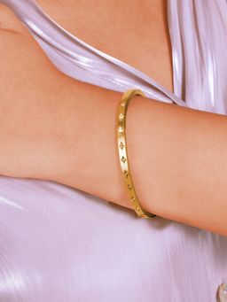 ELRA - 18K Gold Plated Golden Radiance Kada Stainless Steel Waterproof & Anti-Tarnish