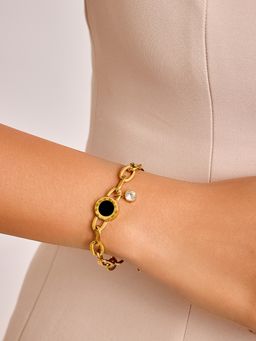 ELRA - 18K Gold Plated Midnight Charm Bracelet Stainless Steel Waterproof & Anti-Tarnish