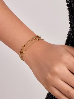 ELRA - 18K Gold Plated Gleam Bead Bracelet Stainless Steel Waterproof & Anti-Tarnish