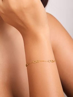 ELRA - 18K Gold Plated Infinity Charm Bracelet Stainless Steel Waterproof & Anti-Tarnish