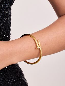 ELRA - 18K Gold Plated Studded Nail Bangle Stainless Steel Waterproof & Anti-Tarnish