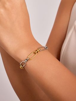 ELRA - Dual Tone Dual Tone Link Bracelet Stainless Steel Waterproof & Anti-Tarnish