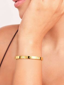 ELRA - 18K Gold Plated Classic Rivet Bangle Stainless Steel Waterproof & Anti-Tarnish