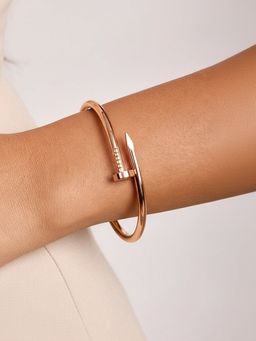 ELRA - Rose Gold Line Nail Bangle Stainless Steel Waterproof & Anti-Tarnish