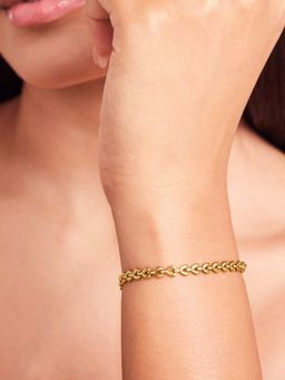 ELRA - 18K Gold Plated Link hearts Chain Bracelet Stainless Steel Waterproof & Anti-Tarnish