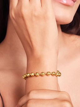ELRA - 18K Gold Plated Golden Bead Bracelet Stainless Steel Waterproof & Anti-Tarnish