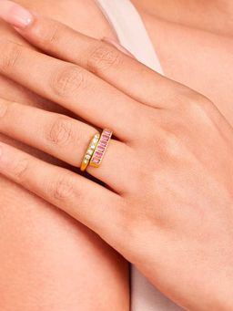 ELRA - 18K Gold Plated Rose crest Ring Stainless Steel Waterproof & Anti-Tarnish