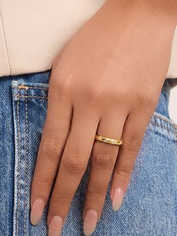 ELRA - 18K Gold Plated Braid Ring Stainless Steel Waterproof & Anti-Tarnish
