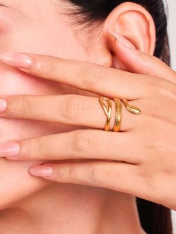 ELRA - 18K Gold Plated Serpent Ring Stainless Steel Waterproof & Anti-Tarnish