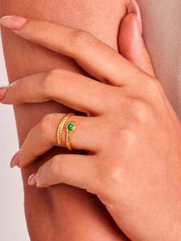 ELRA - 18K Gold Plated Serpent Ring Stainless Steel Waterproof & Anti-Tarnish