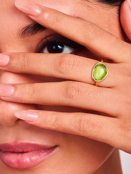 ELRA - 18K Gold Plated Verdant Ring Stainless Steel Waterproof & Anti-Tarnish