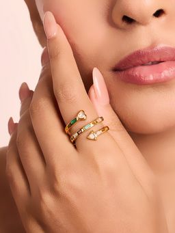 ELRA - 18K Gold Plated Prism Ring Stainless Steel Waterproof & Anti-Tarnish
