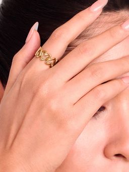 ELRA - 18K Gold Plated Love Link Ring Stainless Steel Waterproof & Anti-Tarnish