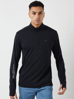 WILDCRAFT - Mens Black Solid T-Shirt