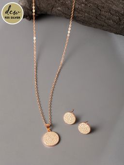 Pipa Bella by Nykaa Fashion - Dew by PB Contemporary Disc Rose Gold Jewellery Set