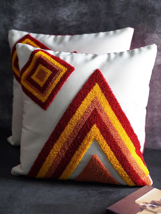 The Artment Boho Geometric Embroidery Cushion Cover (16x24 inch)