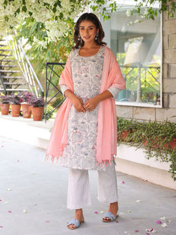 Bud & Tulip - Ira Kurta with Pant and Dupatta (Set of 3)