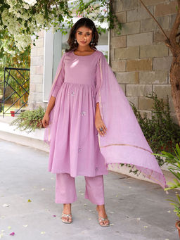 Bud & Tulip - Manimala Anarkali Kurta Pant and Dupatta (Set of 3)