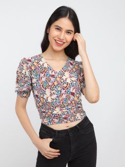 Zink London - Womens Multi-color Printed Top