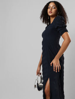 PINACOLADA - Womens Black Textured Regular Fit Dress