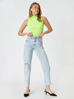 Koton - Mid Waist Open Indigo Jeans