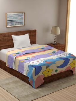 HOSTA HOMES - 210 Gsm Microfibre Filled Cartoon Geometric Reversible Comforter - Multi-Color