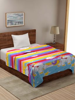 HOSTA HOMES - 210 Gsm Microfibre Filled Cartoon Geometric Reversible Comforter - Multi-Color