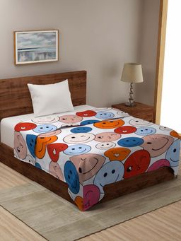 HOSTA HOMES - 210 Gsm Microfibre Filled Cartoon Geometric Reversible Comforter - White