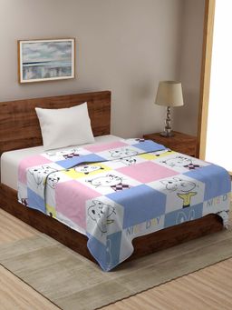 HOSTA HOMES - 210 Gsm Microfibre Filled Cartoon Geometric Reversible Comforter - White