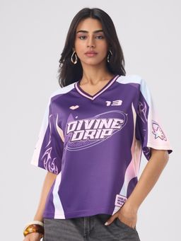 The Souled Store - Jersey T-Shirt: Divine Drip Womens Oversized Jerseys