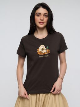 The Souled Store - TSS Originals: Couch Potato Womens Relaxed Fit T-Shirt