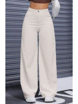 Angelfab - Womens White Solid Denim Jeans