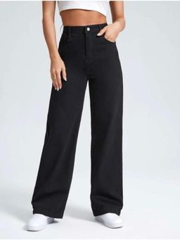 Angelfab - Womens Black Solid Denim Jeans